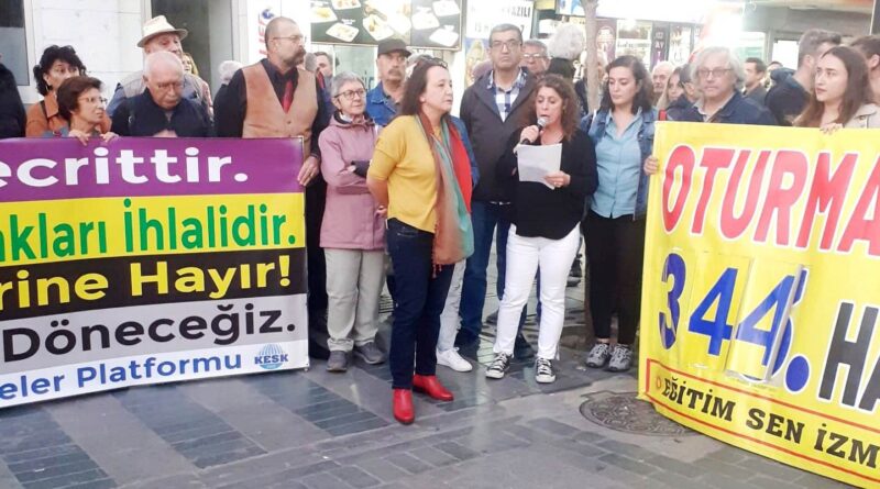 İzmir’de KHK eylemi: İhraç edilen arkadaşlarımız işlerine dönmeli